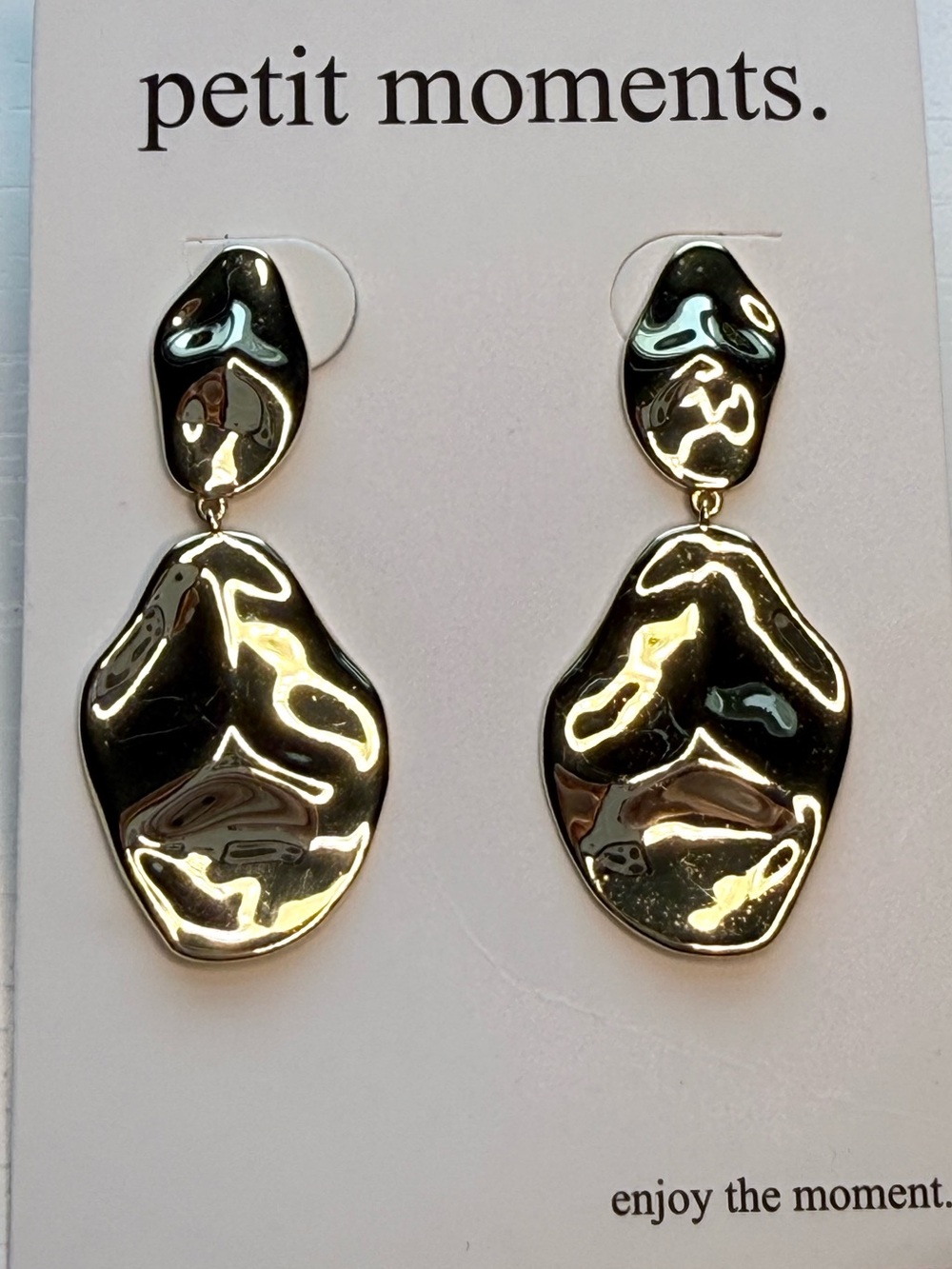 petit moments Gold Over Sterling Silver Organic Drop Earrings